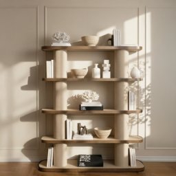 Alexandra Luxury Linen & Dark Brown Oak Open Shelving Unit