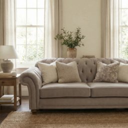 Sofa Style Chesterfield 2 Seat Velvet Sofa in Mink