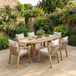 Harbour Lifestyle Quay 6 Seat Oval Dining Set in Linen