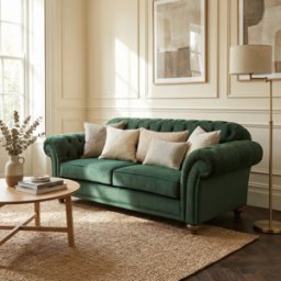 Sofa Style Chesterfield 2 Seat Velvet Sofa in Bottle Green