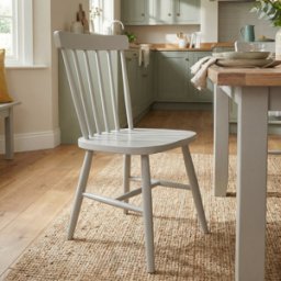 Burford Set of 2 Spindleback Dining Chairs in Pebble Grey