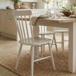 Burford Set of 2 Spindleback Dining Chairs in Warm White
