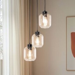 Glass Pendant Light Sombra Eko-Light, dimmable, Cream / amber, Living / Dining Room, Glass, Ceiling Light