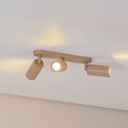 Ceiling spotlight Link, beige, length 33 cm, 3-bulb. Link Luminex, dimmable, Cream / amber, Living / Dining Room, metal, Modern, Ceiling Light