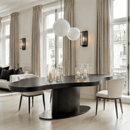Hyde Dark Wood Wave Edge Dining Table
