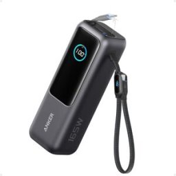 Anker 25,000mAh 100W Laptop Power Bank Triple USB-C Ports & Built-in Retractable Cables, New
