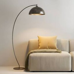 Arc Lamp Floor Jonera Lindby, Alu / grey / zinc, Living / Dining Room, metal, Young Lifestyle, Floor Lamp