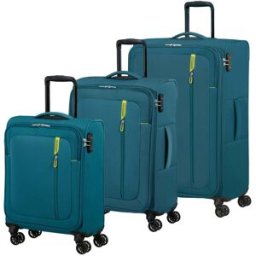 American Tourister Nitestream 3 Piece Suitcase Set - Teal/Lime