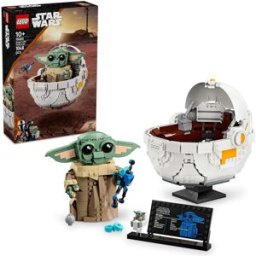 Lego Star Wars 75403 Grogu with Hover Pram Building Toy Set, Collectible Character Figure for The Mandalorian TV Show Fans, Display Gift Idea for 10+ Year Old Boys & Girls