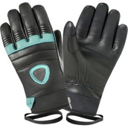 Racer Gloves Racer 90 Leather Womens Ski Gloves (Black/Teal) - Black;Teal - Size: 6