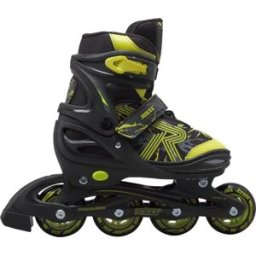 Roces Jokey 3.0 Kids Inline Skates (Black/Lime) - Black;Yellow - Size: 1.5-3.5 EU