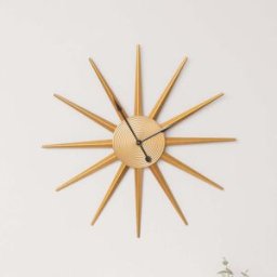 Gold Metal Starburst Detail Wall Clock - 60cm x 60cm Material: Home Decor & Accessories/Clocks