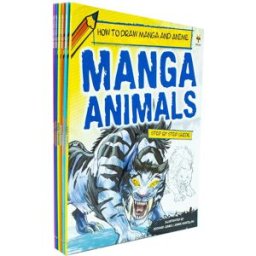 Fox Eye Publishing Step by Step Guide to Draw Manga & Anime for Beginners 6 Books Collection Set – Animals, Dragons, Monsters & Superheroes Drawing Books