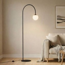 Arc Lamp Floor Nova Domiluce, Black, Living / Dining Room, metal, Modern, Floor Lamp