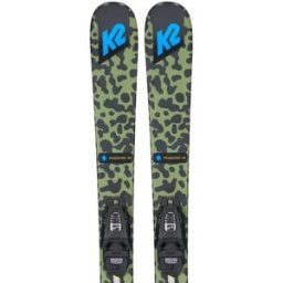 K2 Poacher Junior Skis + FDT 4.5 Bindings (22/23) - Black;Green - Size: 119cm