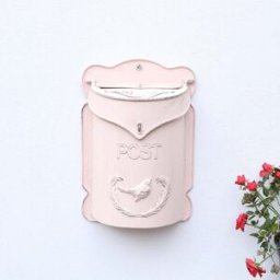 Light Pink Wall Mounted Metal Post Box Material: Garden