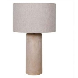 Large Cream Calico Table Lamp with Linen Shade Material: Home Decor & Accessories/Lighting/Table Lamps