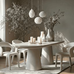 Katrina Concrete Indoor/Outdoor Oval Dining Table