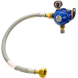 Cavagna Marine 30mbar Bulkhead LPG Regulator Kit with Gauge - S/S Hose