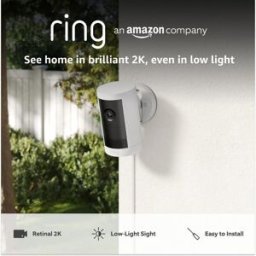 Ring Outdoor Camera Plus (Newest Gen) Plug-in 2K Video Security with Ring Vision