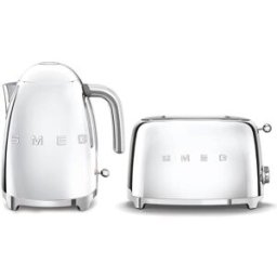 Smeg Jug Kettle & 2 Slice Toaster Set - Chrome
