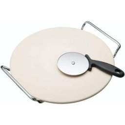 KitchenCraft World Of Flavours Pizza Stone & Cutter Set