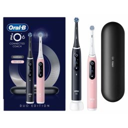 Oral B iO 6 Duo Pack Power Electric Toothbrush in Black Lava & Pink Sand