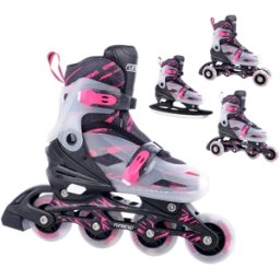 FunActiv Adapt 4in1 Girls Inline Skates - Black;Pink - Size: 2.5-5 EU