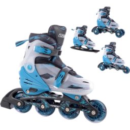 FunActiv Adapt 4in1 Kids Inline Skates (Black) - Black;Blue - Size: 2.5-5 EU