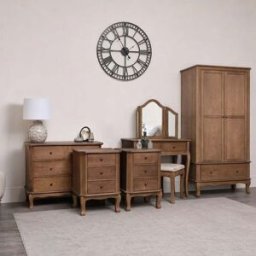 Dark Wood Wardrobe, Dressing Table Set, Chest of 4 Drawers & Pair of Bedside Tables - Ashwell Range Material: Furniture/Furniture Ranges/Ashwell Range