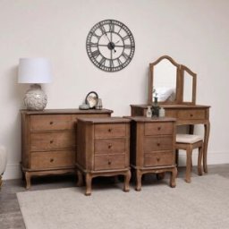 Dressing Table Set, Chest of 4 Drawers & Pair of Bedside Tables - Ashwell Range Material: Furniture/Furniture Ranges/Ashwell Range