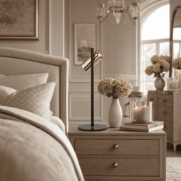 Carrara Black & Rose Gold LED Table Lamp