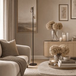 Carrara Black & Rose Gold LED Floor Lamp