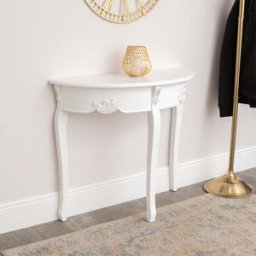 Antique White Half Moon Console Table - Pays Blanc Range Material: Furniture/Furniture Ranges/Pays Range/Pays Blanc Range