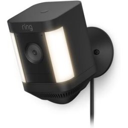 Ring Spotlight Cam Plus Plug-In by Amazon Outdoor Security Camera 1080p HD Video, Two-Way Talk, Night Vision, LED Spotlights, Siren, alternative to CCTV system, 30-day free trial of Ring Protect, New
