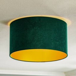 Ceiling Light Golden Roller Duolla, dimmable, Green, Living / Dining Room, Textile / fabric / silk, Ceiling Light