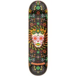 Hydroponic Mexican Skull 2.0 Skateboard Deck (Black Catrina) - Red;Black - Size: 8.25