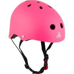 Triple Eight Lil 8 Staab Kids Skate Helmet (Neon Pink) - Pink - Size: 46-52