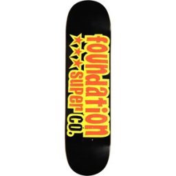 Foundation Team Skateboard Deck (3 Star Black) - Black;Yellow;Red - Size: 8.125