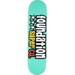 Foundation Team Skateboard Deck (3 Star Teal) - Teal;White;Orange - Size: 7.88