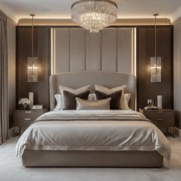 Reya Beige Textured Winged Ottoman Bed, Double