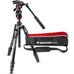 Manfrotto Befree Live Twist Travel Video Tripod – Aluminium Video Tripod Kit with Fluid Head for DSLR, Mirrorless & Video Cameras, New