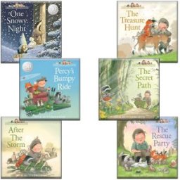 HARPERCOLLINS Percy the Park Keeper 6 Books Collection Set by Nick Butterworth (One Snowy Night, After The Storm, Rescue Party, Secret Path, Treasure Hunt & Percy's