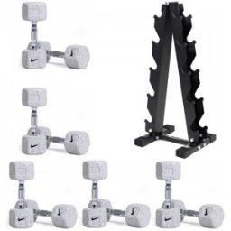 nikestrength Nike Strength Grind Dumbbell Pairs 1-10kg Set + Taurus Storage Rack