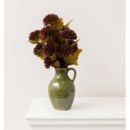 Olive Green Speckled Ceramic Jug Vase - 19.5cm Material: Home Decor & Accessories/Vases & Jugs