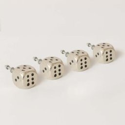 Set of 4 Silver Dice Drawer Knobs Material: New Products