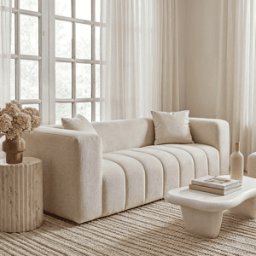 Allegra Oyster Textured 3 Seater Sofa