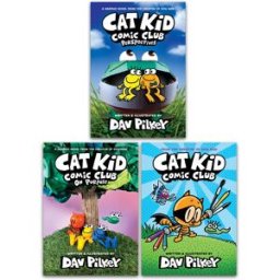 Scholastic Cat Kid Comic Club Collection 3 Books By Dav Pilkey (Cat Kid Comic Club, On Purpose, Perspective)