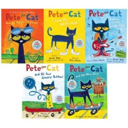 HARPERCOLLINS Pete the Cat 5 Books Collection Set – I Love My White Shoes & Picture Story Collection for Kids