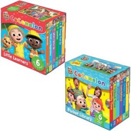 Farshore Cocomelon Little Learners Pocket Library 12 Board Books Collection Set (Animals, Fruit And Vegetables, When I Grow Up,Weather,Things That Go,Days of t